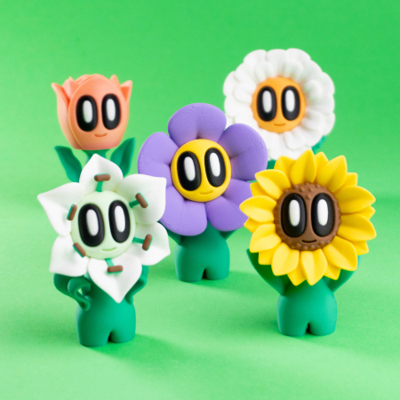 Set Multi Figurine Blob Flower [8]