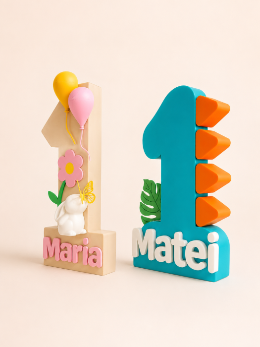 Cifră aniversară personalizată cu nume – pentru fetițe și băieței [3]
