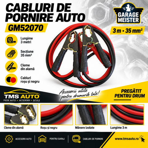 Scule și unelte - Cabluri de pornire Garage Meister GM52070, 3 m, 35 mm²