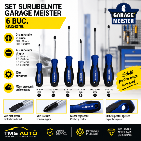 Scule și unelte - Set 6 surubelnite Garage Meister GM54070L