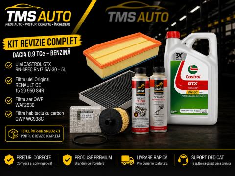Kituri revizie - Kit complet revizie Dacia 0.9 TCe Castrol RN17 filtre QWP aditivi KROSS