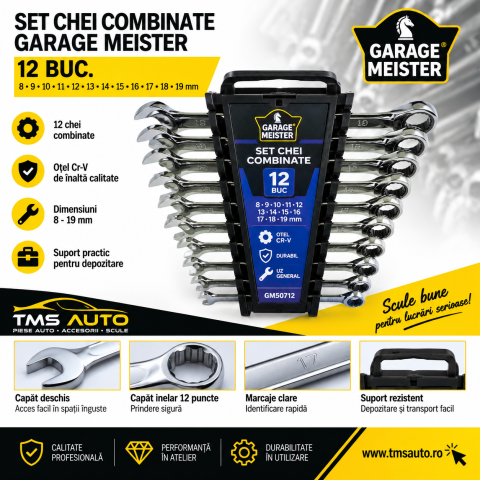 Scule și unelte - Set 12 chei combinate 8-19 mm Garage Meister