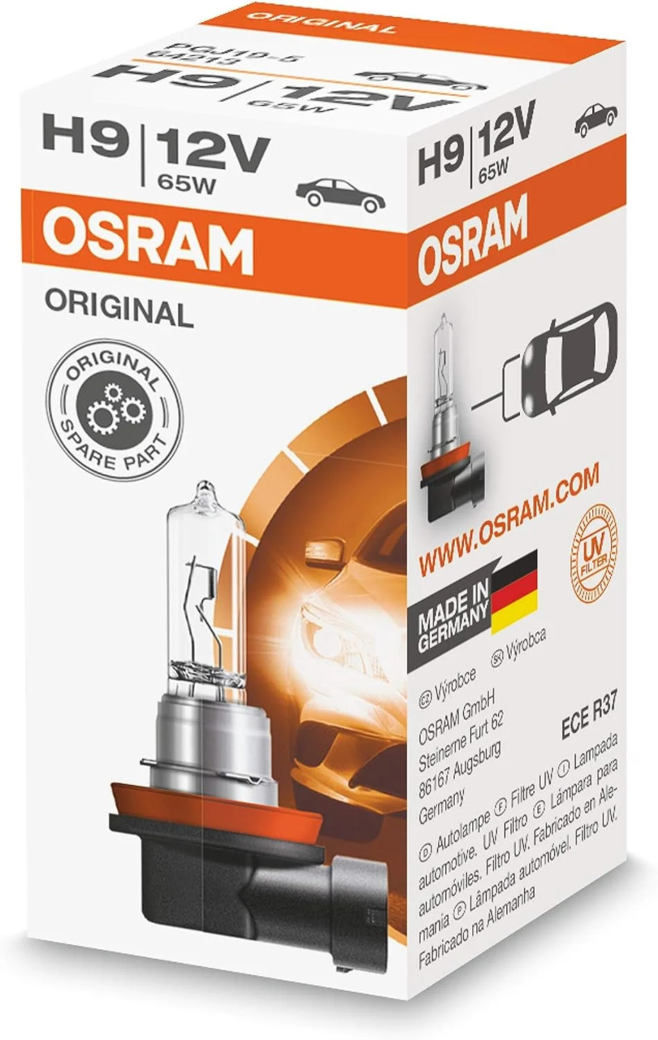 Becuri auto - Bec auto OSRAM ORIGINAL H9 64213 12V 65W PGJ19-5