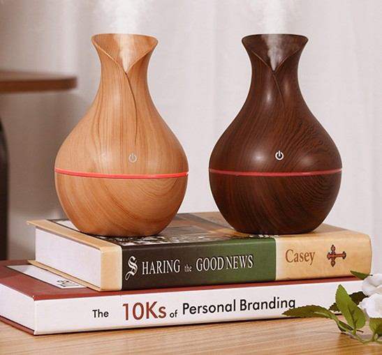 Pachet 1 + 1 Difuzor Aromaterapie cu ultrasunete si Umidificator cu led, 130 ml + Cadou 12 Esente Aromaterapie [2]