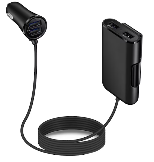 Pachet 1+1 Incarcator auto, 4 in 1, 12v/24 USB QC3.0, 40W, cablu de 1,7 m [8]