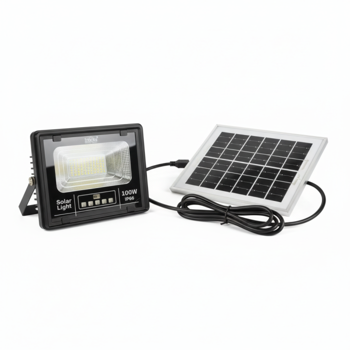Proiector Solar Innova 100W , IP66 , Indicator Batarie , Telecomanda , 6500k , 3 Ani Garantie [4]