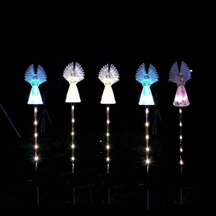 Set 2 x Lampi Solare Decorative de Gradina Ingerasi , RGB , acumulator incorporat [3]