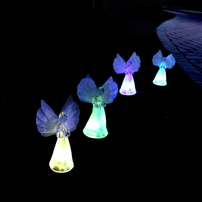 Set 2 x Lampi Solare Decorative de Gradina Ingerasi , RGB , acumulator incorporat [9]