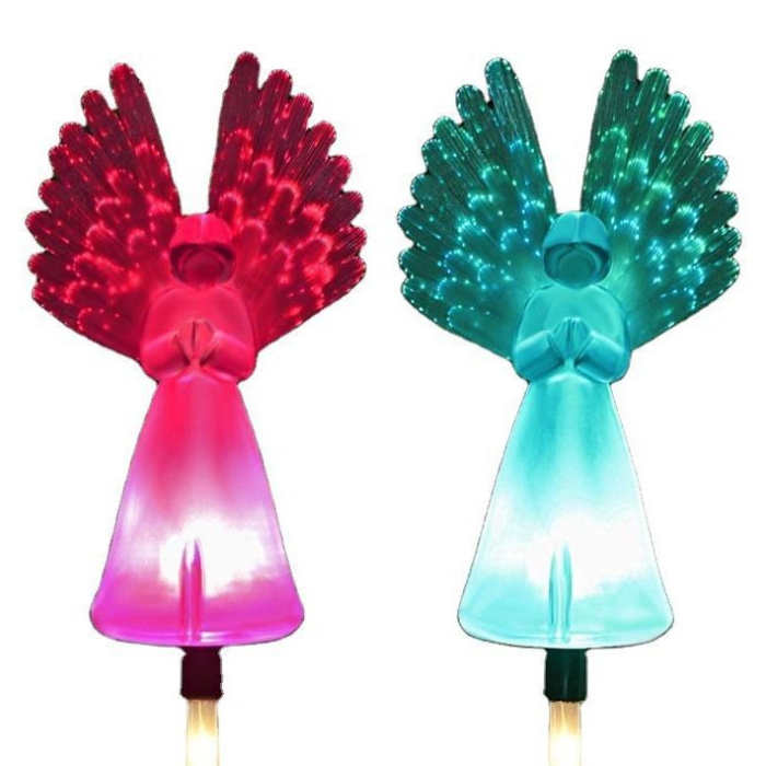 Set 2 x Lampi Solare Decorative de Gradina Ingerasi , RGB , acumulator incorporat [7]