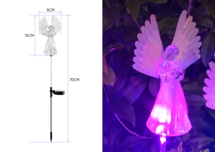 Set 2 x Lampi Solare Decorative de Gradina Ingerasi , RGB , acumulator incorporat [10]