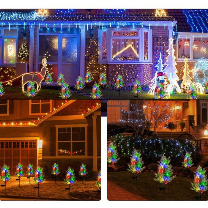 Set 4 Copaci Tuia Solari cu Lumini LED – Magia Sărbătorilor în Grădina Ta [5]