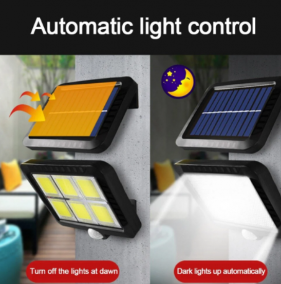 Set 4 x Proiectoare Solare cu Panou Separat Si Senzor de Miscare 96 COB + Telecomanda +cadou surpriza [2]