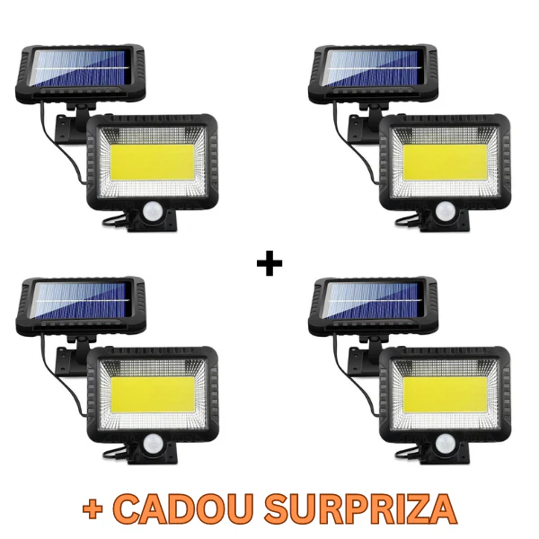 Set 4 x Proiectoare Solare cu Panou Separat Si Senzor de Miscare 96 COB + Telecomanda +cadou surpriza [5]
