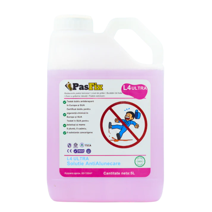 Soluție Antialunecare PasFix L4 ULTRA 5L – Protecție profesională pentru podele lucioase, bucătării de hotel și zone cu grăsime ridicată [2]