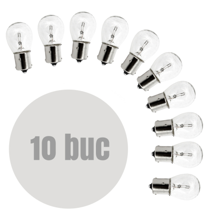 Becuri Halogen Auto - Bec auto P21W - BA15s 12V 21W -  set de 10 - CARGUARD
