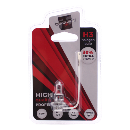 Becuri Halogen Auto - Bec halogen H3 55W, +30% intensitate - CARGUARD