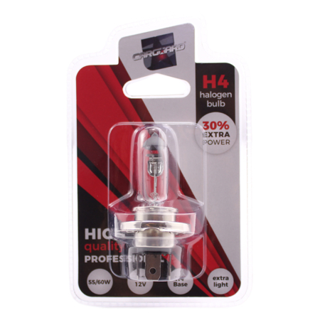 Becuri Halogen Auto - Bec halogen H4, 55W, +30% intensitate - CARGUARD