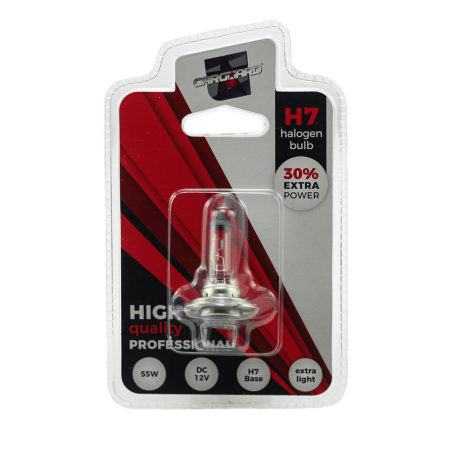 Becuri Halogen Auto - Bec halogen H7, 55W, +30% intensitate - CARGUARD