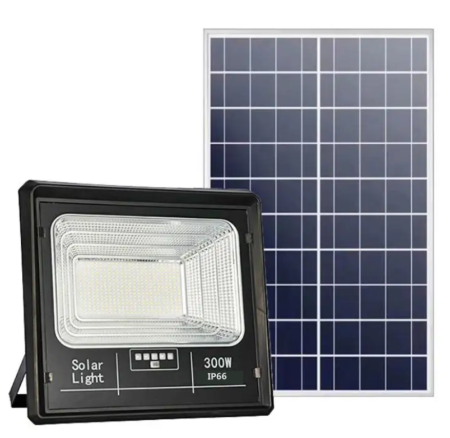 LAMPI SOLARE - Proiector LED Jortan cu Panou Solar și Telecomandă, 300W, IP66, 6500K