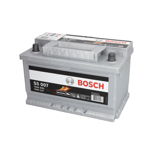 Аккумулятор BOSCH 12В 74Ач/750A (EN) S5 (P+ 1) 278x175x175 B13 (пуск) [1]