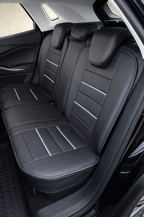 Huse auto Eco-Piele 5 scaune + 2 pernuțe (negru-bej) [3]