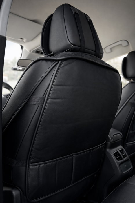 Huse auto Velur combinat cu piele 2 scaune + 2 pernuțe (negru cu nuanță roșie) [2]