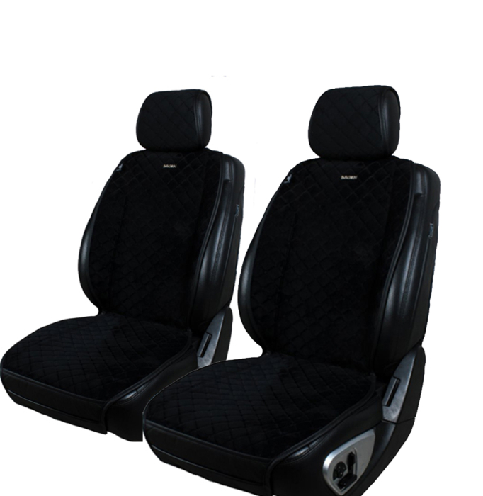 Накидка на сиденье алькантара черный (2шт) [1]
