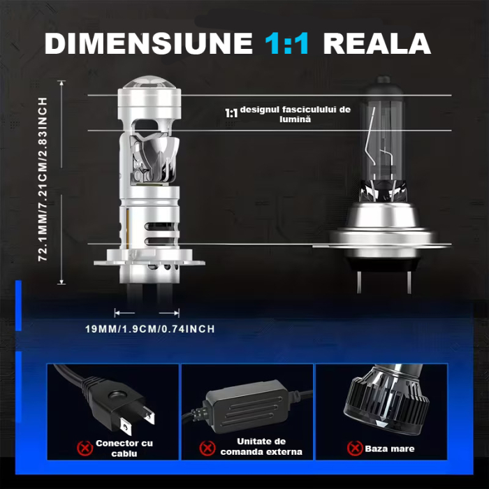 Set 2 Lampi H7 1:1 cu linza (12V) [5]