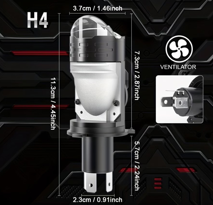 Set 2 lampi Led H4 (100W) 12V [2]