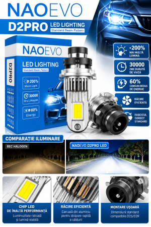 Lămpi auto - Bec LED D2S PRO (2buc) 6000K