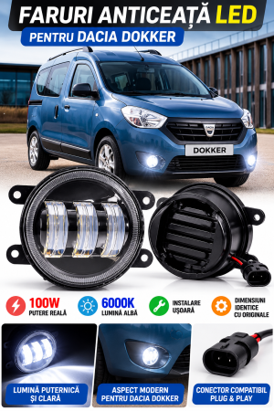 LUMINI AUTO - Faruri anticeata LED Dacia Dokker (2buc)