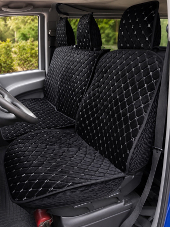 ACCESORII INTERIOR - Huse auto 2+1 (BUS) Negru/Gri