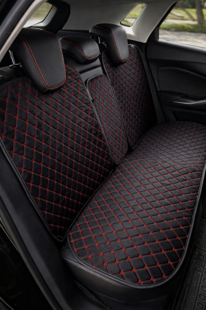 Huse auto Velur spate (negru cu nuanță roșie)