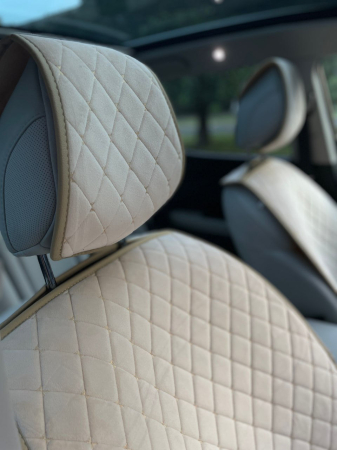 Huse Auto - Накидка на сиденье алькантара бежевый (2шт)