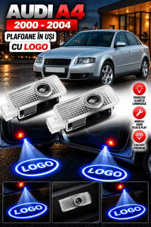 Plafon in uși LOGO - Set 2 Lampi Portiere Auto Audi A4 B6 (2000-2004)