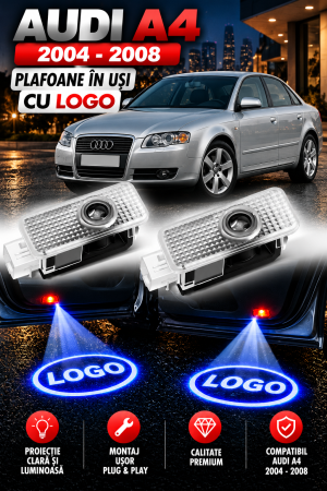 Plafon in uși LOGO - Set 2 Lampi Portiere Auto Audi A4 B7 (2004-2008)