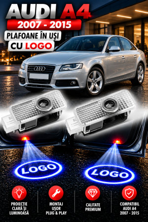 Plafon in uși LOGO - Set 2 Lampi Portiere Auto Audi A4 B8 (2007-2015)