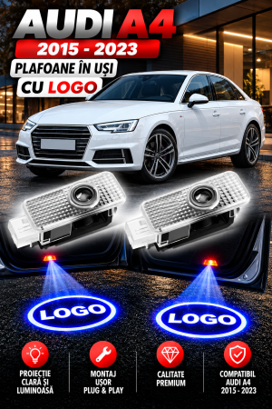 LUMINI AUTO - Set 2 Lampi Portiere Auto Audi A4 B8 (2015-2023)