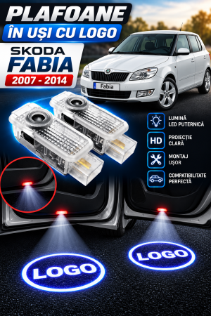 LUMINI AUTO - Set 2 Lampi Portiere Auto Skoda Fabia II (2007-2014)