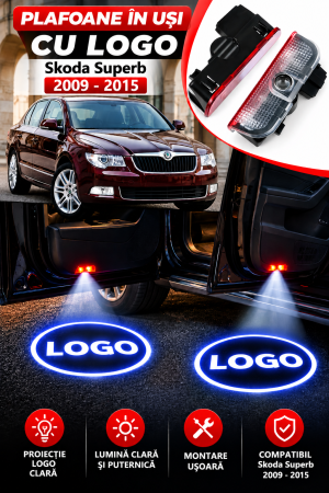 LUMINI AUTO - Set 2 Lampi Portiere Auto Skoda Superb II (2009-2015)
