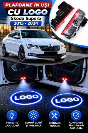 LUMINI AUTO - Set 2 Lampi Portiere Auto Skoda Superb III (2015-2024)