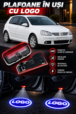 Plafon in uși LOGO - Set 2 Lampi Portiere Auto Volkswagen Golf V (2003-2008)