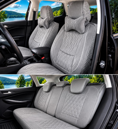 ACCESORII INTERIOR - Set Huse Autocera (A1000) 5 locuri (Gri)
