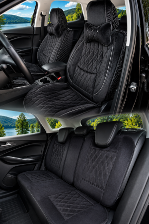 ACCESORII INTERIOR - Set Huse Autocera (A1000) 5 locuri (Negru/Gri)