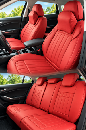 Huse Scaune - Set huse stil Porche (Red) 5 locuri