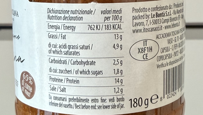 Ragu carne Chianina Accademia Toscana 180g sos italian gourmet [4]