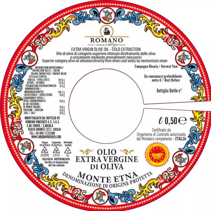 Ulei de masline extravirgin DOP Monte Etna Testa di Moro alb Frantoio Romano 500 ml [4]