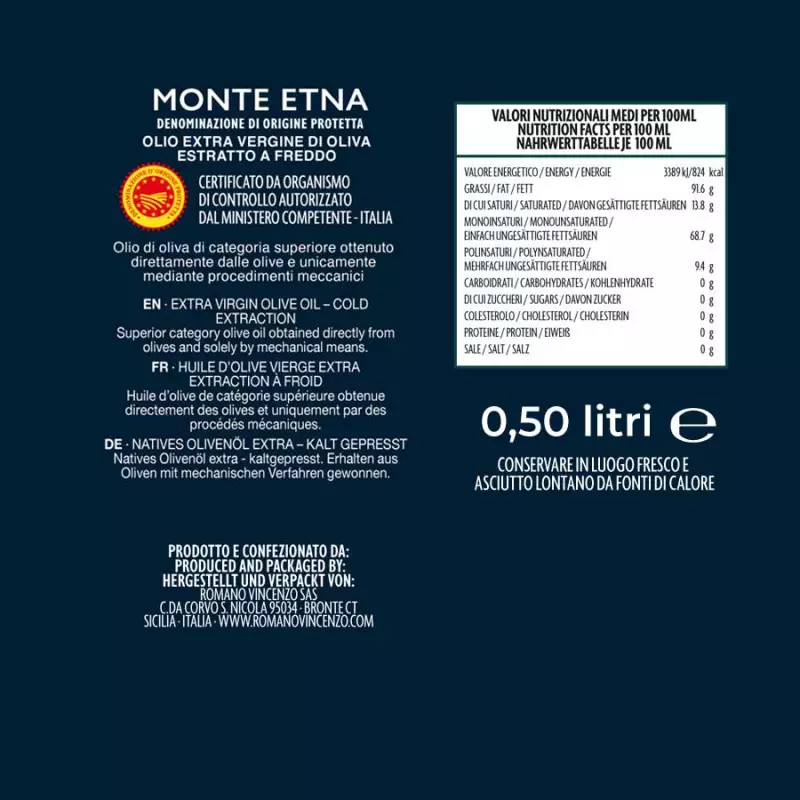 Ulei de masline extravirgin DOP Monte Etna cutie metalica 500 ml [1]