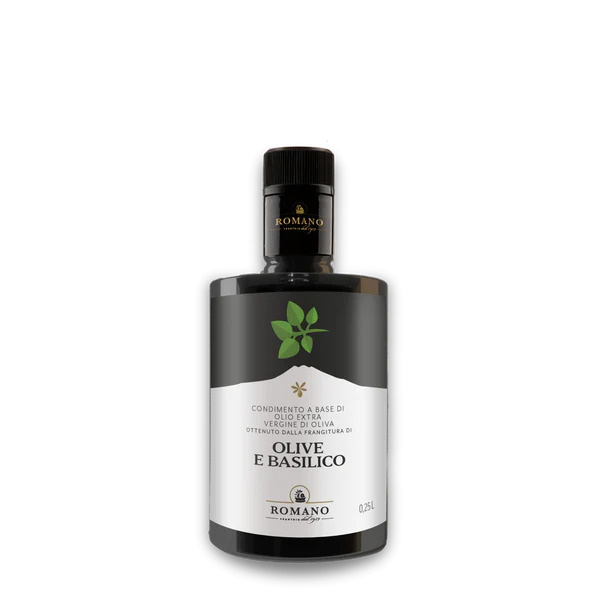 Noutati - Ulei de masline extravirgin cu busuioc proaspat Frantoio Romano Vincenzo 250 ml