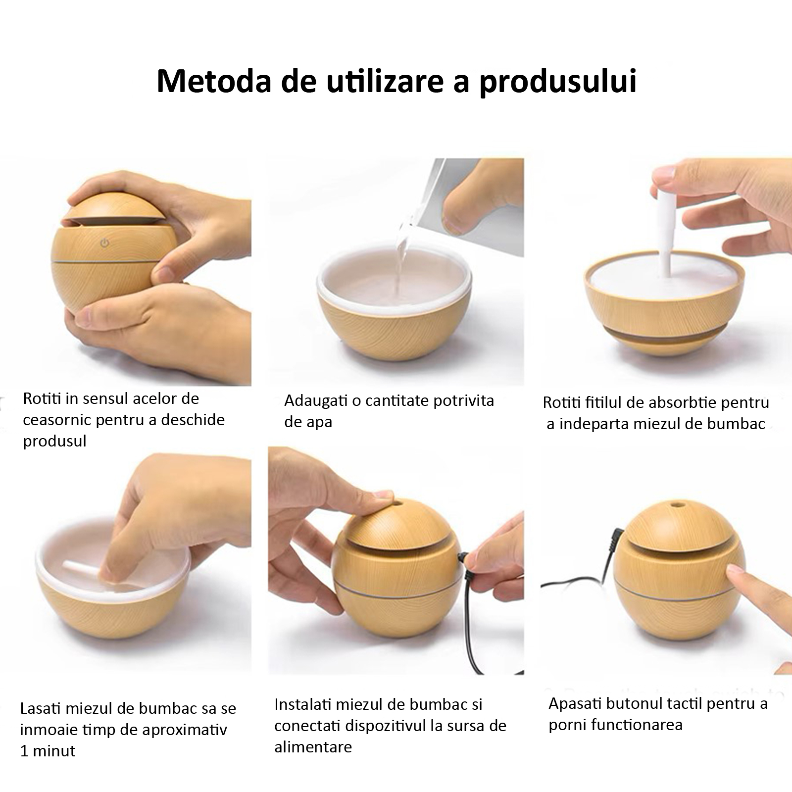 Umidificator auto mini, difuzor aer, 130 ml, SL-001